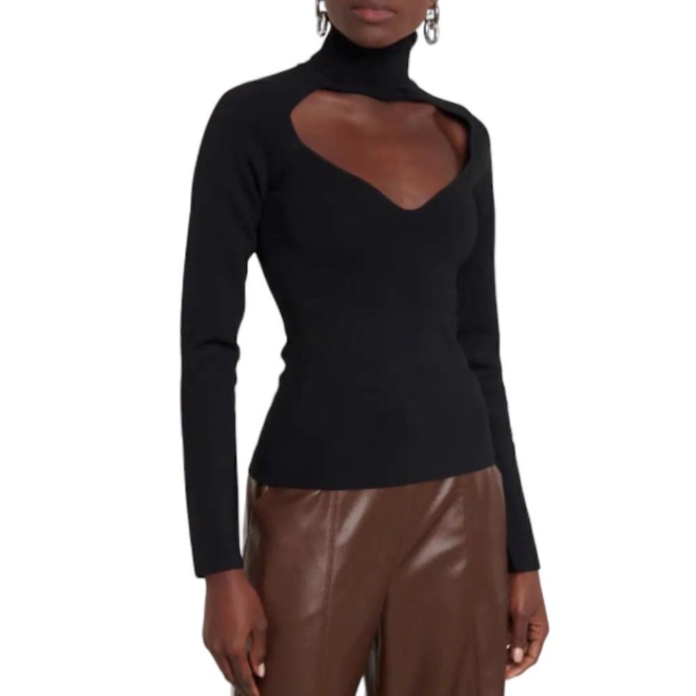 Nanushka Black Fah Turtle Neck Top New Size Small